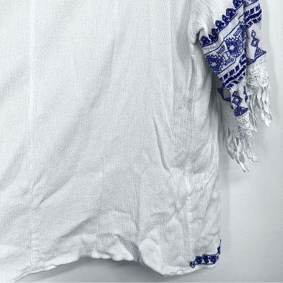 Entro Bohemian open cardigan top embroidered fringe medium/large - Picture 4 of 10